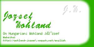 jozsef wohland business card